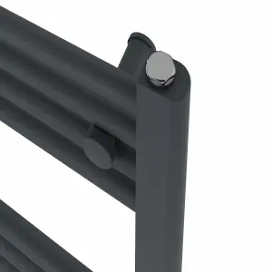 Rinse Bathrooms 600W Electric Heated Warming Towel Rail Bathroom Radiator Anthracite - 1200x600mm