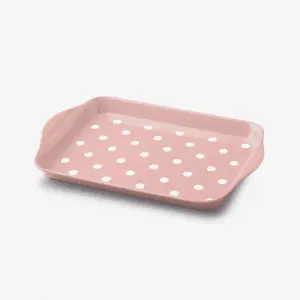 Zeal Melamine Mini Dotty Serving Tray, Rose Pink