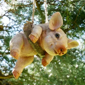 Hanging Pig Outdoor Garden Ornament