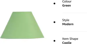 14" Cotton Coolie Lampshade - Green