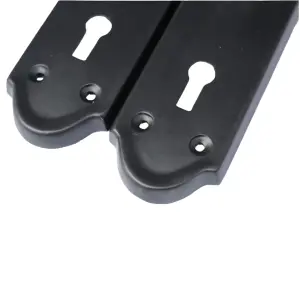 Ashford Door Handle Key Lock Scroll Lever - Matt Black Key Lock Hinge Pack