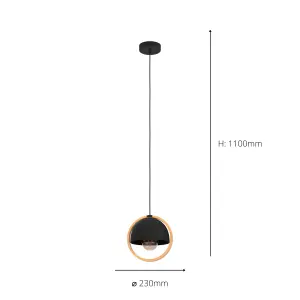 EGLO CALLOW Black Pendant Light