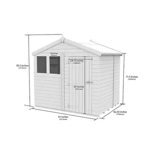 DIY Sheds 8x5 Apex Shed - Double Door Without Windows