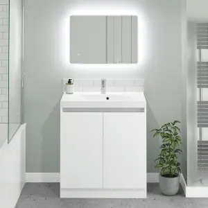 Coast 800mm White Gloss Floorstanding Basin Unit complete with Basin