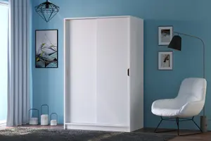 BERGEN Sliding Door White Wardrobe