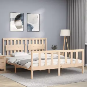 Berkfield Bed Frame with Headboard 160x200 cm Solid Wood