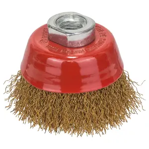 Bosch Professional Crimped Wire Cup Brush - Brass-Coated, 70mm, M14, 0.3 Thickness