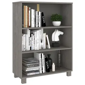 Berkfield Book Cabinet Light Grey 85x35x112 cm Solid Wood Pine