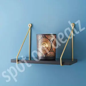 Addre Floating Shelf Black/Gold / 20cm H x 40cm W x 15cm D