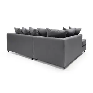 Darcy Corner Sofa Left Facing in Dark Grey Linen Fabric