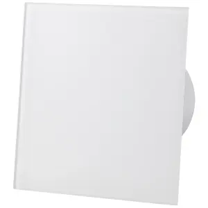 AirRoxy Matte White Glass Front Panel 100mm Standard Extractor Fan for Wall Ceiling Ventilation