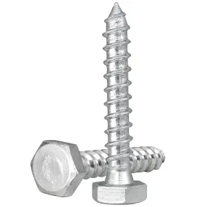 M8 8mm Coach Screws Length: 60mm ( Pack of: 20 ) HEX Hexagon Head Lag Bolts Wood Screws Steel Zinc Plated DIN 571