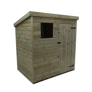 6 x 4 Garden Shed Pressure Treated T&G PENT Wooden Garden Shed - 1 Window + Single Door (6' x 4' / 6ft x 4ft) (6x4)