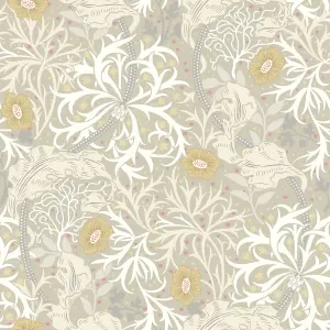 Hoopla Walls Seaweed Garden Fossil Grey Smooth Matt Wallpaper