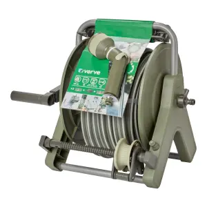 Verve Freestanding or wall-mounted Manual Hose reel & hose (L)25m