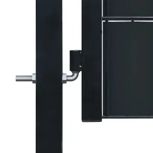 Berkfield Fence Gate PVC and Steel 100x204 cm Anthracite