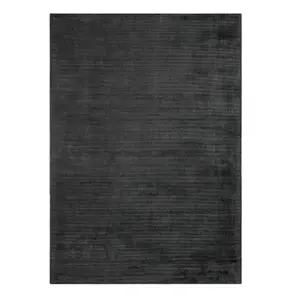 Charcoal Plain Handmade Modern Shaggy Easy to clean Rug for Dining Room-120cm X 170cm