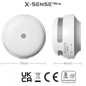 X-Sense Pro Smart Smoke Alarm - Wireless & Interconnectable with 5 Year Replaceable Battery: Single Pack