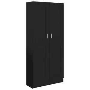 Berkfield Book Cabinet Black 82.5x30.5x185.5 cm Engineered Wood