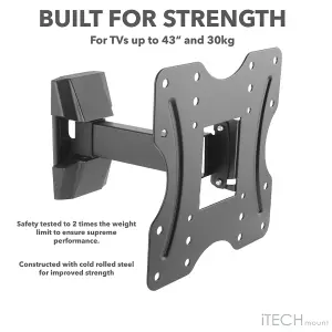 iTech Mount 23" to 43" Full Motion Single Arm TV Wall Mount Bracket