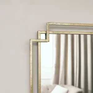 Melody Maison Gold Art Deco Wall Mirror 142cm x 47cm