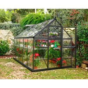 Harmony Greenhouse 6 x 4 Grey / 208cm H x 185cm W x 306cm D