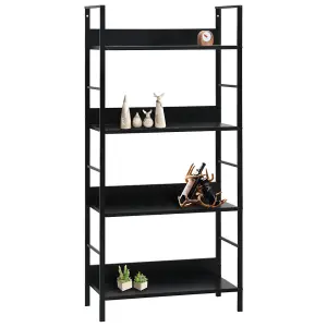 Berkfield 4-Layer Book Shelf Black 60x27.6x124.5 cm Engineered Wood