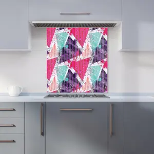 Shabby Geometric Pattern Premium Glass Kitchen Splashback W600mm x H750mm