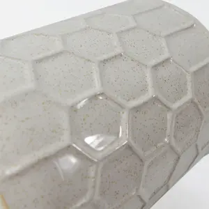 16cm White Honeycomb Ceramic Planter