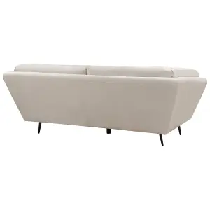 3 Seater Velvet Sofa Beige LENVIK