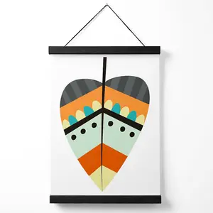 Tribal Leaf Medium Poster with Black Hanger