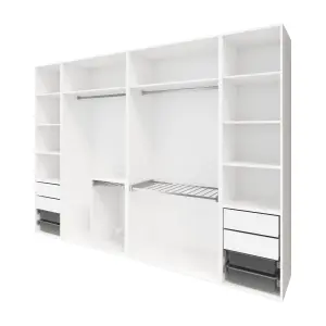 GoodHome Atomia White Chipboard Wardrobe, clothing & shoes organiser (H)2250mm (W)3000mm (D)580mm