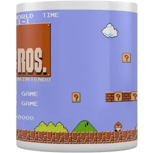 Super Mario Retro Title Mug White/Blue (One Size)