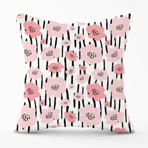 Pastel Pink Flowers Outdoor Cushion 45cm x 45cm