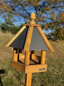 Simply Wood Palmer Bird Table Slate Roof with FREE Bird Seed