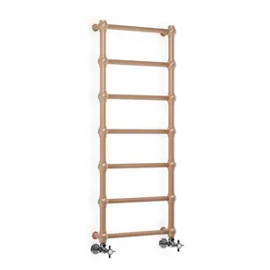 Retro Traditional Heated Towel Rail Copper / 117cm H x 50.4cm W x 10.2cm D