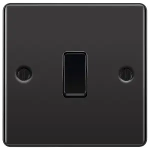 GoodHome 20A Single 2 way Screwed Intermediate switch Gloss Black Nickel effect