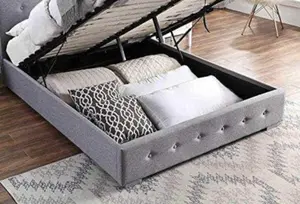 Single Ottoman Storage Bed Frame In Grey