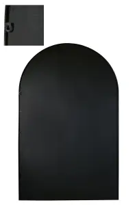 MirrorOutlet Arcus - Black Framed Full Length Arched Leaner Wall Garden Mirror 75" x 47" (190x120CM)