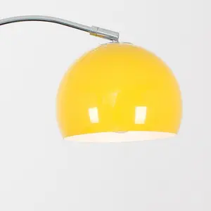 Derosier 152cm Arched Floor Lamp Chrome / Yellow