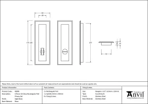 From The Anvil Aged Brass 175mm Art Deco Rectangular Pull - Privacy Set