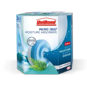 UniBond Aero 360 Waterfall Freshness Moisture absorber refill, Pack of 2