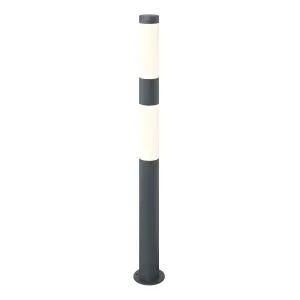 GoodHome Callisto Contemporary Dark grey Mains-powered 1 lamp Integrated LED Outdoor Post light (H)1000mm