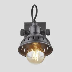 Industville Swivel Spotlight Flush Mount/Wall Light, Single, Pewter