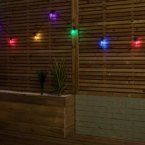 Set of 20 Indoor Outdoor Connectable Festoon Lights with Multi Coloured LEDs