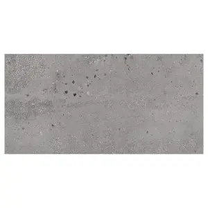 Mythos Matt Grey Stone Effect Porcelain Outdoor Tile - Pack of 13, 9.36m² - (L)600x(W)1200mm