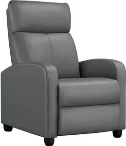 Faux Leather Recliner Yaheetech Upholstery Colour: Grey