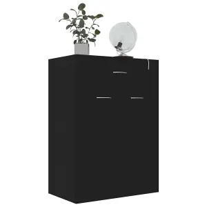 Berkfield Shoe Cabinet Black 60x35x84 cm Engineered Wood