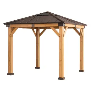 Sunjoy FSC Cedar Wood Gazebo RAPI - 273cm x 273cm, Brown