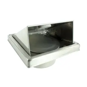 SPARES2GO Stainless Steel External Wall Air Vent Non Return Flap Outlet (4" / 100mm)